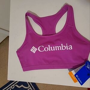 Columbia 1 Pack Classic Logo Racerback Wick Bra Size M Purple New